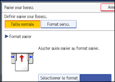 Illustration de l'écran du panneau de commande.