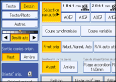 Illustration de l'écran du panneau de commande.