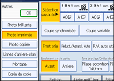 Illustration de l'écran du panneau de commande.