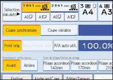 Illustration de l'écran du panneau de commande.