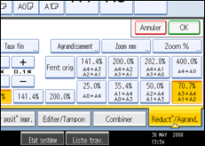Illustration de l'écran du panneau de commande.