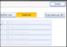 Illustration de l'écran du panneau de commande.