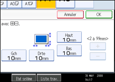 Illustration de l'écran du panneau de commande.