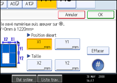Illustration de l'écran du panneau de commande.