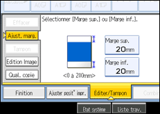 Illustration de l'écran du panneau de commande.