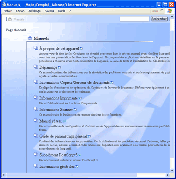 Illustration de l'affichage du navigateur Web.