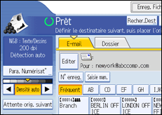 Illustration de l'&eacute;cran du panneau de commande