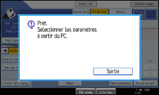 Illustration de l'écran du panneau de commande