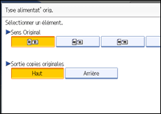 Illustration de l'&eacute;cran du panneau de commande