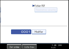 Illustration de l'&eacute;cran du panneau de commande