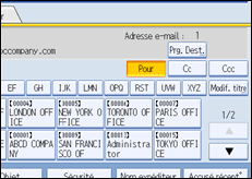 Illustration de l'&eacute;cran du panneau de commande