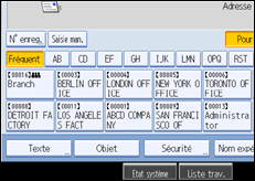 Illustration de l'&eacute;cran du panneau de commande