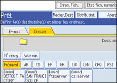 Illustration de l'écran du panneau de commande