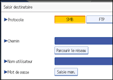 Illustration de l'&eacute;cran du panneau de commande
