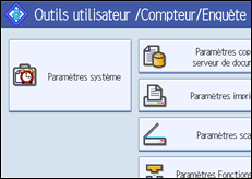 Illustration de l'écran du panneau de commande