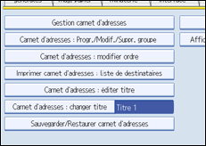 Illustration de l'écran du panneau de commande
