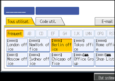 Illustration de l'écran du panneau de commande