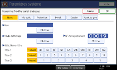 Illustration de l'écran du panneau de commande