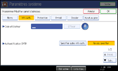 Illustration de l'écran du panneau de commande