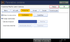 Illustration de l'écran du panneau de commande