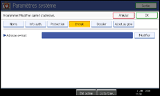 Illustration de l'écran du panneau de commande