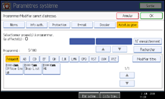 Illustration de l'écran du panneau de commande