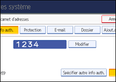 Illustration de l'écran du panneau de commande