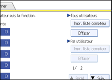 Illustration de l'écran du panneau de commande