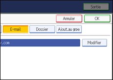 Illustration de l'écran du panneau de commande