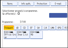 Illustration de l'écran du panneau de commande