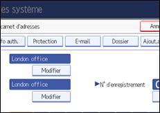 Illustration de l'écran du panneau de commande