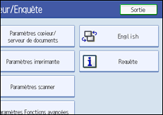Illustration de l'écran du panneau de commande