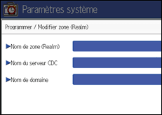 Illustration de l'écran du panneau de commande