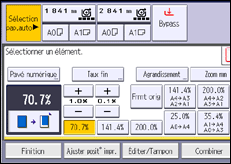 Illustration de l'écran du panneau de commande