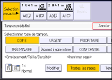 Illustration de l'écran du panneau de commande