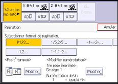 Illustration de l'écran du panneau de commande