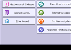 Illustration de l'écran du panneau de commande