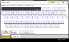 Illustration de l'écran du panneau de commande