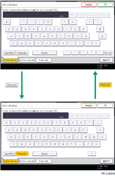 Illustration des touches
