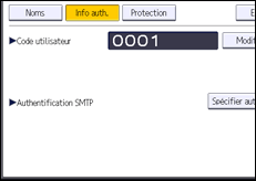 Illustration de l'écran du panneau de commande