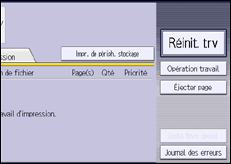 Illustration de l'écran du panneau de commande