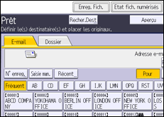 Illustration de l'écran du panneau de commande