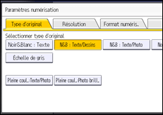 Illustration de l'écran du panneau de commande