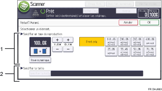 Illustration numérotée du panneau de commande