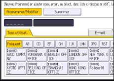 Illustration de l'écran du panneau de commande