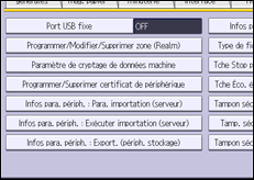Illustration de l'écran du panneau de commande
