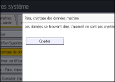 Illustration de l'écran du panneau de commande