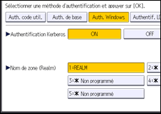 Illustration de l'écran du panneau de commande
