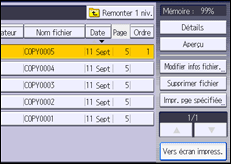 Illustration de l'écran du panneau de commande