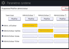 Illustration de l'écran du panneau de commande